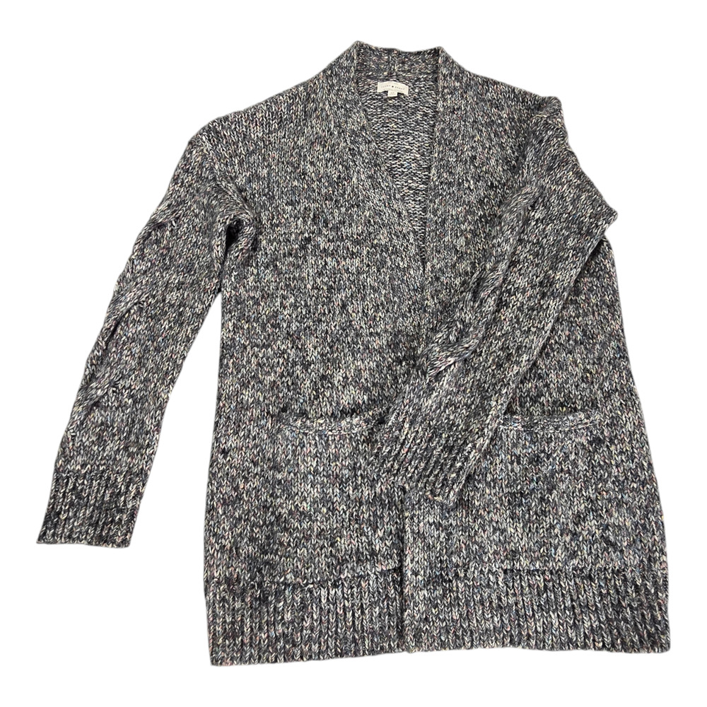 Lucky Brand Women's open front sweater S/P Gray Marl 54% Cotton